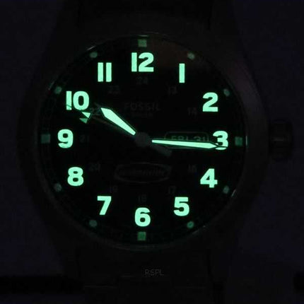 Orologio da uomo Fossil Defender ad energia solare in acciaio inossidabile con quadrante nero FS5976 100M
