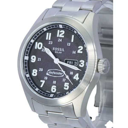 Orologio da uomo Fossil Defender ad energia solare in acciaio inossidabile con quadrante nero FS5976 100M
