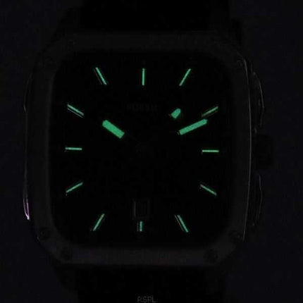 Orologio da uomo Fossil con cinturino in silicone con quadrante nero al quarzo FS5980