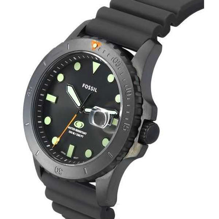 Orologio da uomo Fossil Blue Dive con cinturino in silicone quadrante grigio al quarzo FS5994 100M