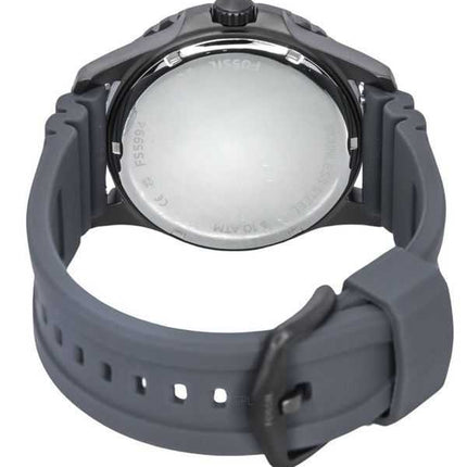 Orologio da uomo Fossil Blue Dive con cinturino in silicone quadrante grigio al quarzo FS5994 100M