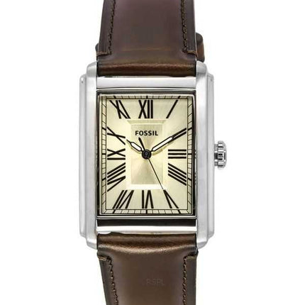 Orologio da uomo Fossil Carraway con cinturino in pelle quadrante color crema al quarzo FS6012