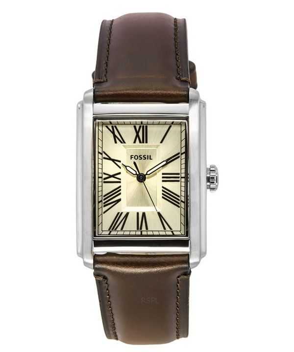 Orologio da uomo Fossil Carraway con cinturino in pelle quadrante color crema al quarzo FS6012