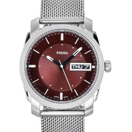 Orologio da uomo Fossil Machine in acciaio inossidabile con quadrante bordeaux al quarzo FS6014