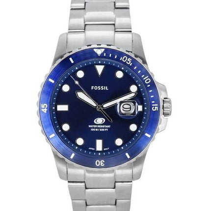 Orologio da uomo Fossil Blue Dive in acciaio inossidabile con quadrante blu al quarzo FS6029 100M