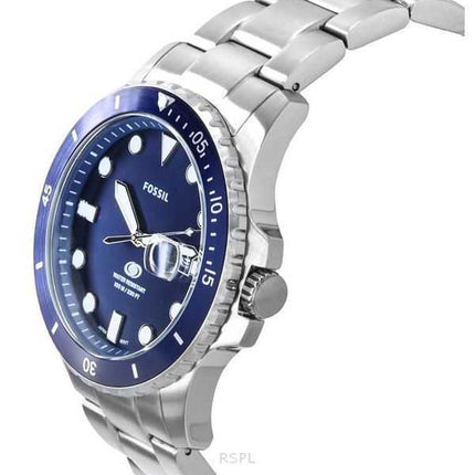 Orologio da uomo Fossil Blue Dive in acciaio inossidabile con quadrante blu al quarzo FS6029 100M