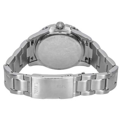 Orologio da uomo Fossil Blue Dive in acciaio inossidabile con quadrante nero e blu al quarzo FS6038 100M