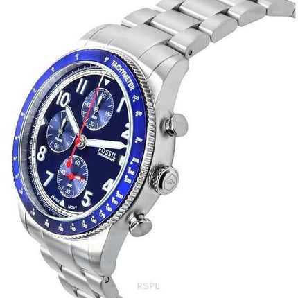 Orologio da uomo Fossil Sport Tourer Chronograph in acciaio inossidabile con quadrante blu al quarzo FS6047
