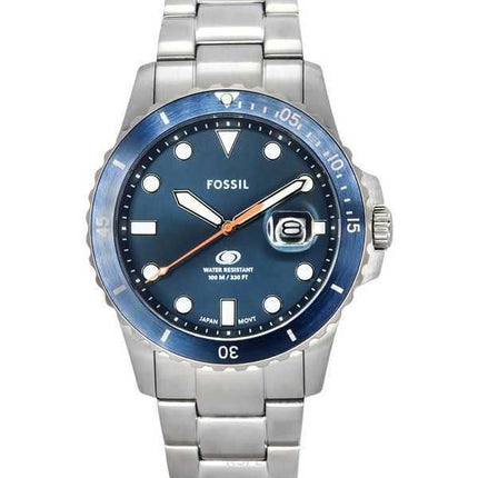 Orologio da uomo Fossil Blue Dive in acciaio inossidabile con quadrante blu al quarzo FS6050 100M