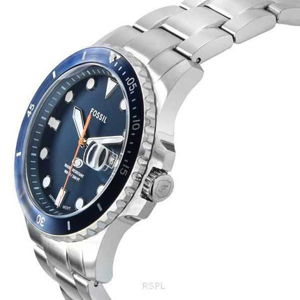 Orologio da uomo Fossil Blue Dive in acciaio inossidabile con quadrante blu al quarzo FS6050 100M