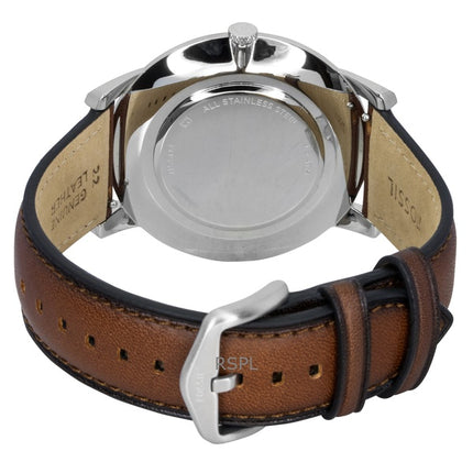 Orologio da uomo Fossil Minimalist con cinturino in pelle e quadrante verde al quarzo FS6094