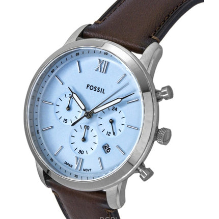Orologio da uomo Fossil Neutra Chronograph con cinturino in pelle e quadrante blu Sunray al quarzo FS6109