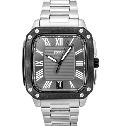 Orologio da uomo Fossil Crosby in acciaio inossidabile con quadrante grigio al quarzo FS6122