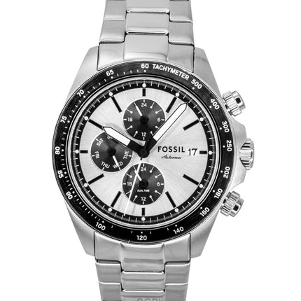 Orologio da uomo Fossil Autocross multifunzione in acciaio inossidabile con quadrante argentato al quarzo FS6124