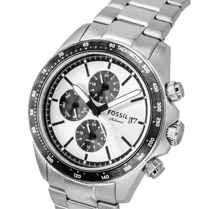 Orologio da uomo Fossil Autocross multifunzione in acciaio inossidabile con quadrante argentato al quarzo FS6124