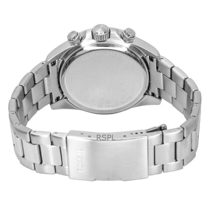 Orologio da uomo Fossil Autocross multifunzione in acciaio inossidabile con quadrante argentato al quarzo FS6124