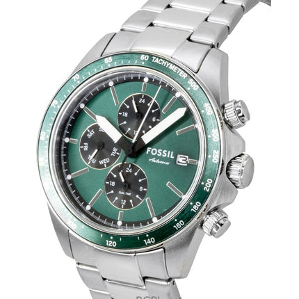 Orologio da uomo Fossil Autocross multifunzione in acciaio inossidabile con quadrante verde al quarzo FS6127