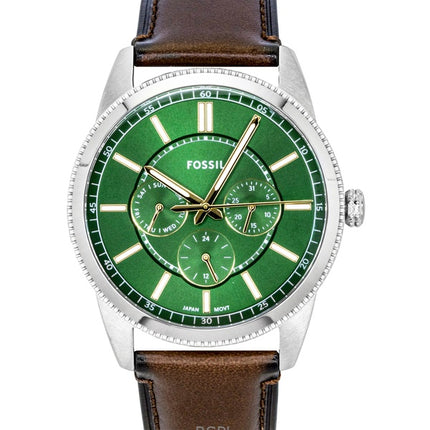 Orologio da uomo Fossil Pearson multifunzione con cinturino in pelle e quadrante verde al quarzo FS6137