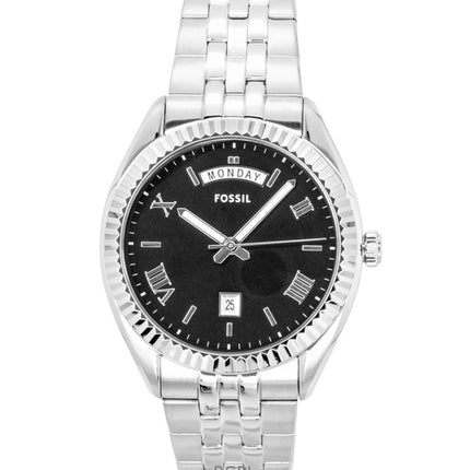 Orologio da uomo Fossil Campbell in acciaio inossidabile con quadrante nero al quarzo FS6139