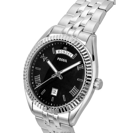 Orologio da uomo Fossil Campbell in acciaio inossidabile con quadrante nero al quarzo FS6139
