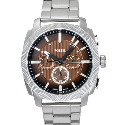 Orologio da uomo Fossil Machine Chronograph in acciaio inossidabile con quadrante marrone al quarzo FS6144