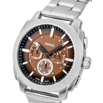 Orologio da uomo Fossil Machine Chronograph in acciaio inossidabile con quadrante marrone al quarzo FS6144