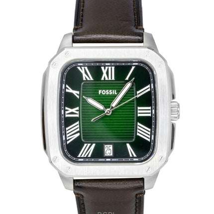 Orologio da uomo Fossil Crosby con cinturino in pelle e quadrante verde al quarzo FS6150