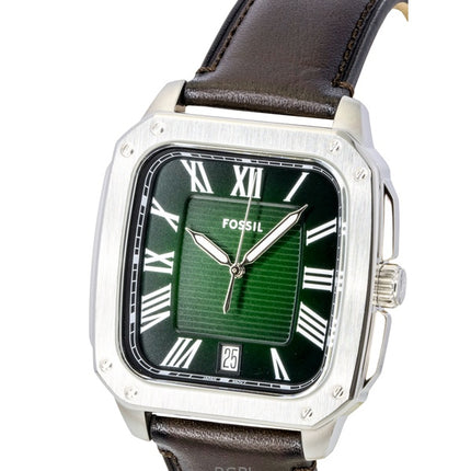 Orologio da uomo Fossil Crosby con cinturino in pelle e quadrante verde al quarzo FS6150