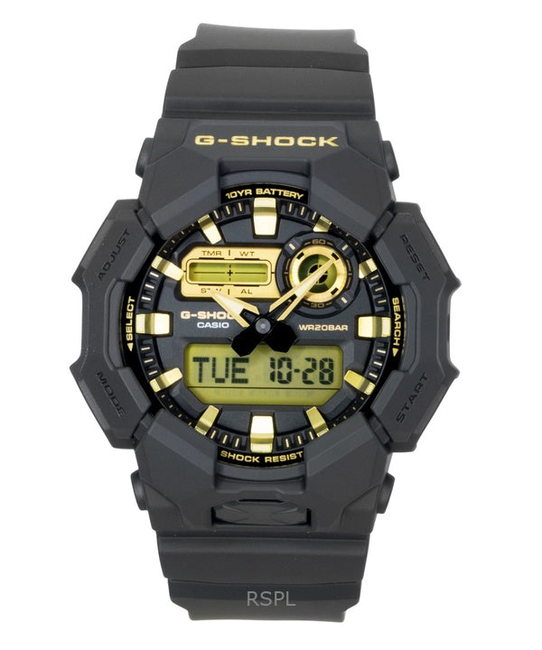 Orologio da uomo Casio G-Shock analogico digitale con cinturino in resina a base biologica, quadrante nero, al quarzo GA-010GB-1A9 200M