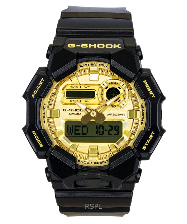 Orologio da uomo Casio G-Shock con cinturino in resina a base biologica, analogico digitale, quadrante oro, al quarzo GA-010GGB-1A9 200M