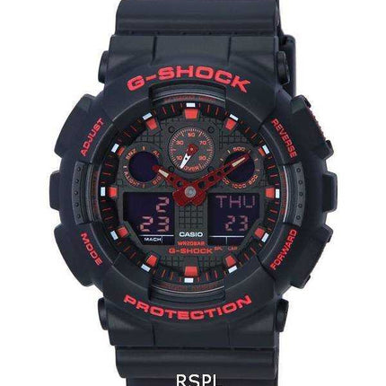 Orologio da uomo Casio G-Shock Ignite Red serie analogico digitale al quarzo GA-100BNR-1A GA100BNR-1 200M