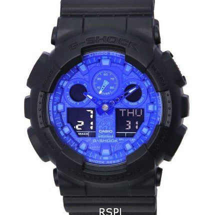Orologio da uomo Casio G-Shock analogico digitale quadrante blu al quarzo GA-100BP-1A GA100BP-1 200M