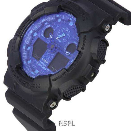 Orologio da uomo Casio G-Shock analogico digitale quadrante blu al quarzo GA-100BP-1A GA100BP-1 200M