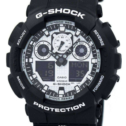 Orologio da uomo Casio G-Shock bianco e nero analogico digitale GA-100BW-1A GA100BW-1A