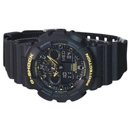 Orologio da uomo Casio G-Shock Caution giallo analogico digitale cinturino in resina quadrante nero GA-100CY-1A 200M