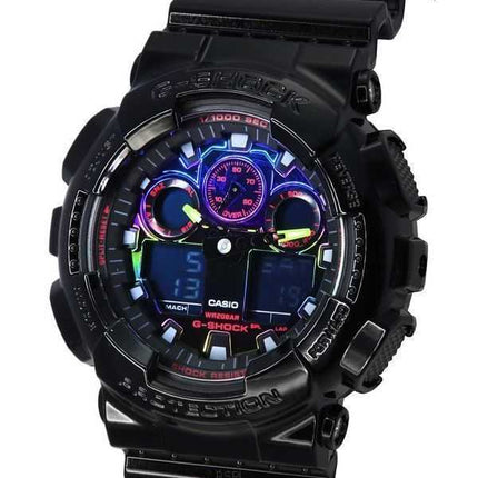 Orologio da uomo Casio G-Shock Virtual Rainbow analogico digitale al quarzo GA-100RGB-1A GA100RGB-1 200M