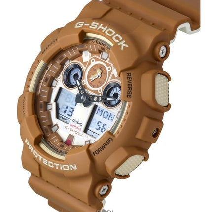 Casio G-Shock Analog Digital The Shiba Inu Cinturino in resina Quadrante marrone Quarzo GA-100SHB-5A 200M Orologio da uomo