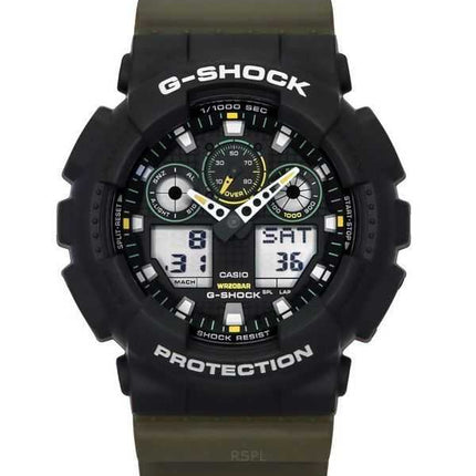 Casio G-Shock Analog Digital Resin Strap Black Dial Quartz GA-100TU-1A3 200M Orologio da uomo