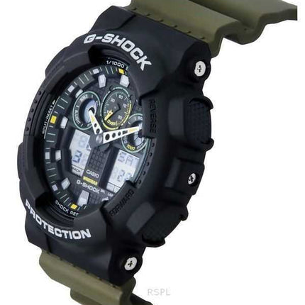 Casio G-Shock Analog Digital Resin Strap Black Dial Quartz GA-100TU-1A3 200M Orologio da uomo