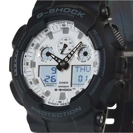 Casio G-Shock Analog Digital Resin Strap Quadrante Bianco Quarzo GA-100WD-1A 200M Orologio da Uomo