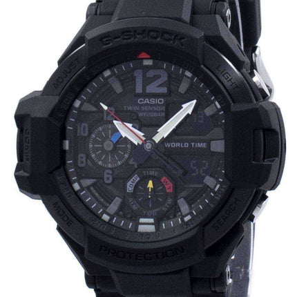 Orologio da uomo Casio G-Shock Gravitymaster Twin Sensor World Time GA-1100-1A1 GA1100-1A1