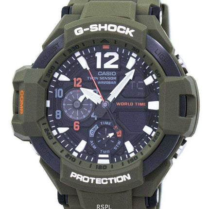 Casio G-Shock Gravitymaster Analogico Digital Twin Sensor World Time GA-1100KH-3A GA1100KH-3A Orologio da uomo