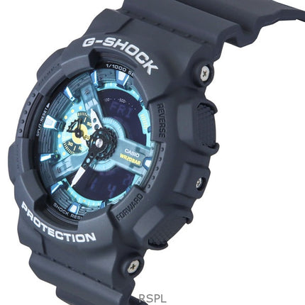 Orologio da uomo Casio G-Shock analogico digitale in resina a base biologica con quadrante blu al quarzo GA-110AS-2A 200M