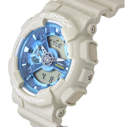 Orologio da uomo Casio G-Shock analogico digitale in resina a base biologica con quadrante blu al quarzo GA-110AS-5A 200M