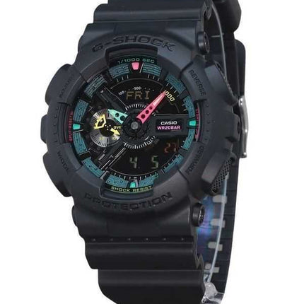 Casio G-Shock Analog Digital Multi Fluorescent Accents Series Cinturino in resina Quadrante nero Quarzo GA-110MF-1A 200M Orologi