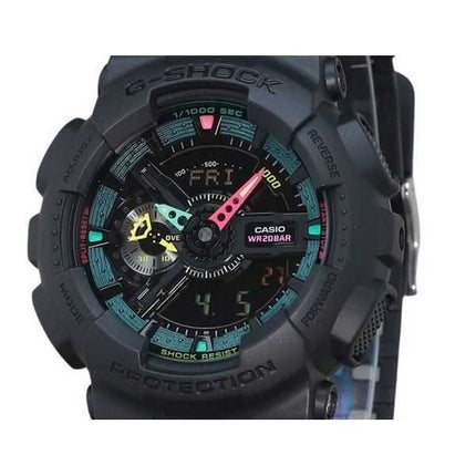 Casio G-Shock Analog Digital Multi Fluorescent Accents Series Cinturino in resina Quadrante nero Quarzo GA-110MF-1A 200M Orologi