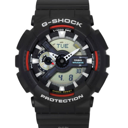 Orologio da uomo Casio G-Shock analogico digitale in resina a base biologica con quadrante nero al quarzo GA-110RL-1A 200M
