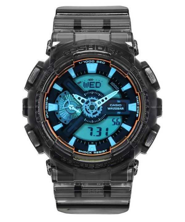 Casio G-Shock Analogico Digitale Trasparente Nero Cinturino in Resina Quadrante Multicolore Quarzo GA-110TLS-8A 200M Orologio da