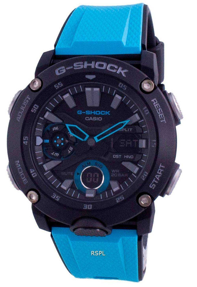 Orologio da uomo Casio G-Shock standard analogico digitale con anima in carbonio GA-2000-1A2 GA2000-1A2 200M