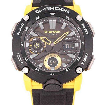 Orologio da uomo Casio G-Shock Carbon Core Guard digitale analogico quadrante nero al quarzo GA-2000-1A9 GA2000-1 200M